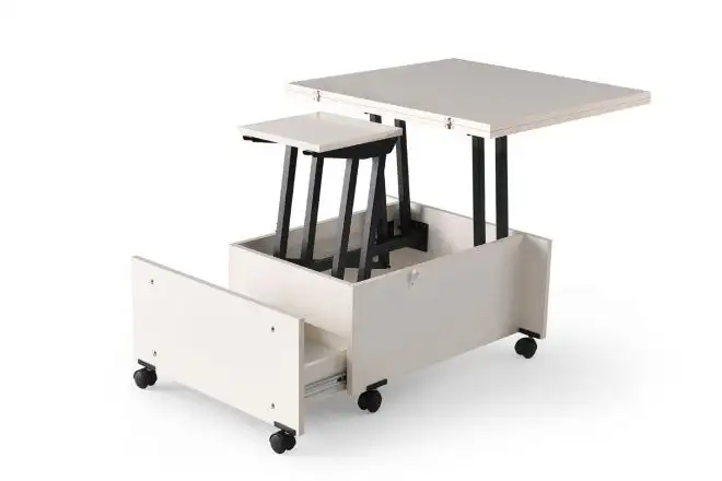 Masuta de cafea extensibila multifunctionala Smart alba