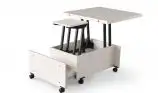Masuta de cafea extensibila multifunctionala Smart alba