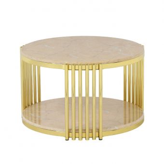 Masuta de cafea Rose Mare rotund - Auriu
