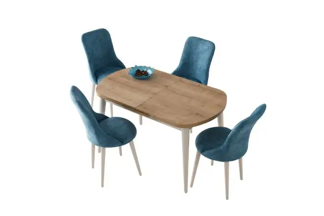 Masa extensibila ovala Nisa,stejar/alb
