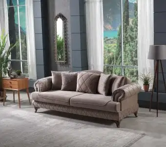 Canapea extensibila cu 3 locuri Bianca, clasica
