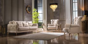 Set canapele extensibile si fotolii tip berger Elitra 3+1+1,verde