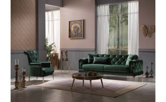 Set canapele extensibile si fotolii tip berger Elitra 3+1+1,verde